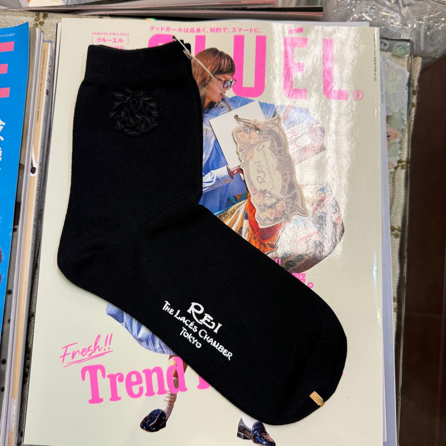 Rei Lily of the Valley Cotton Lace Socks, 5 Colors, made in Japan