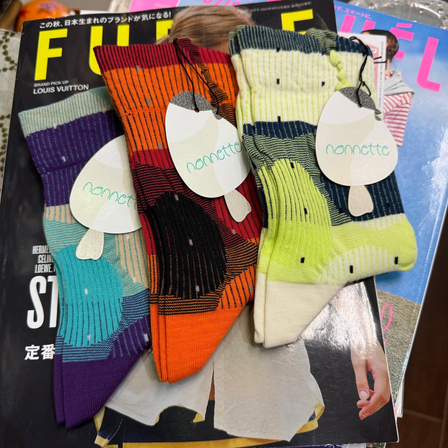 Nonnette Planet Socks, 3 Colors, made in Japan (#344)