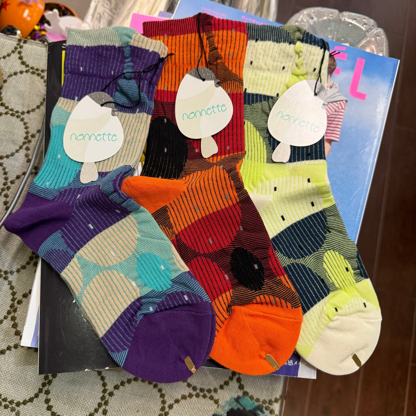Nonnette Planet Socks, 3 Colors, made in Japan (#344)