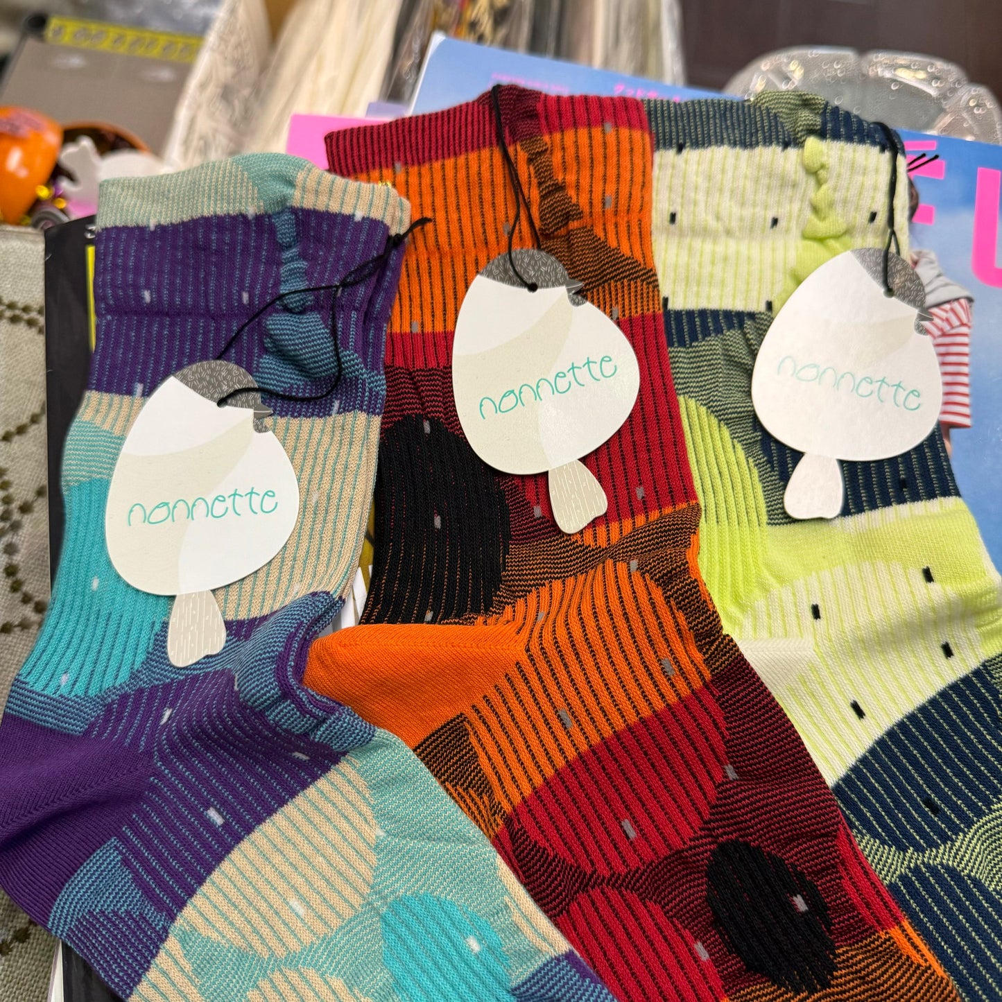 Nonnette Planet Socks, 3 Colors, made in Japan (#344)