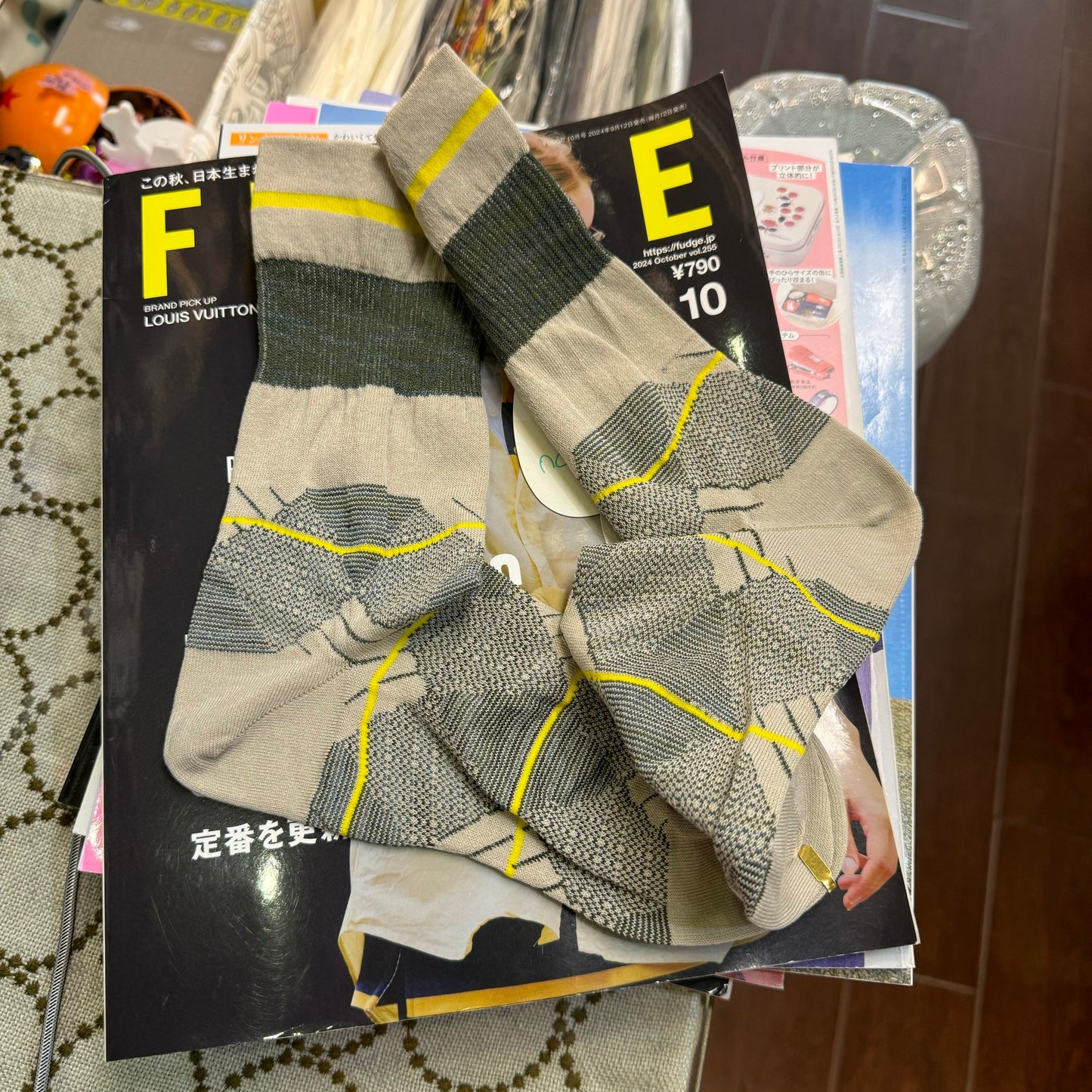 Nonnette Active Line Grey Socks, made in Japan  (#346)