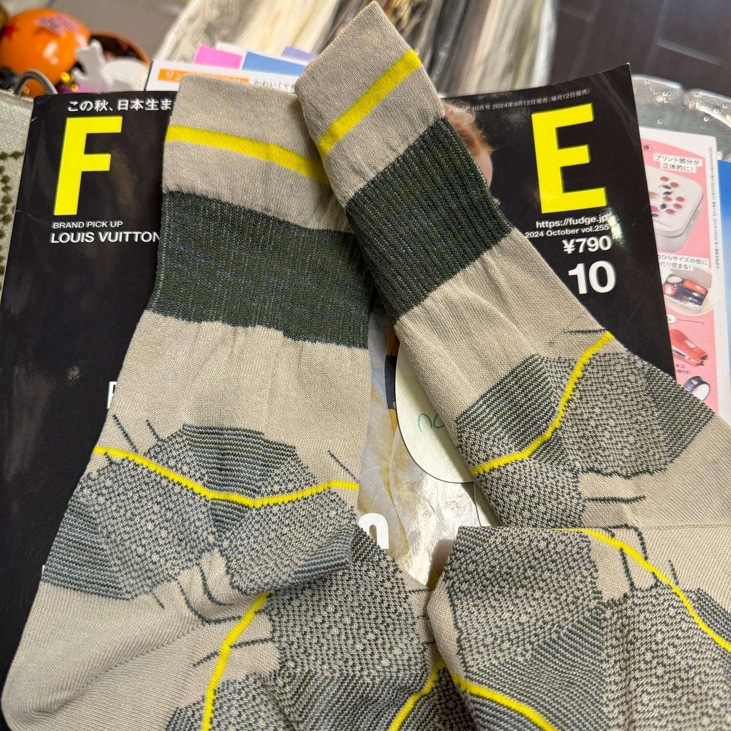 Nonnette Active Line Grey Socks, made in Japan  (#346)