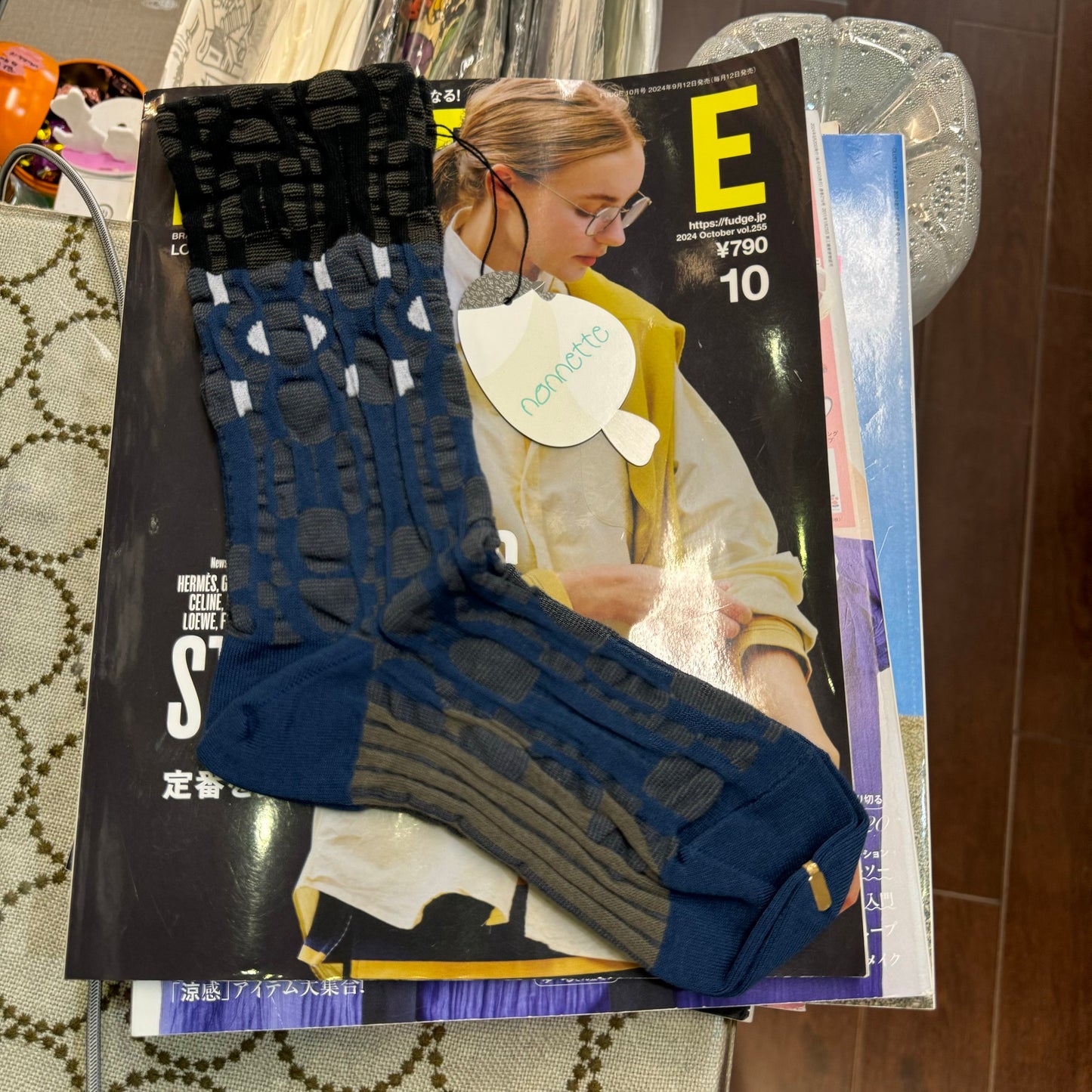Nonnette Art deco Socks, 2 Colors, made in Japan