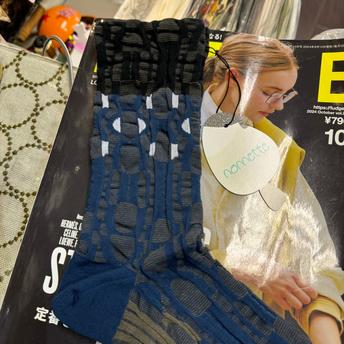 Nonnette Art deco Socks, 2 Colors, made in Japan