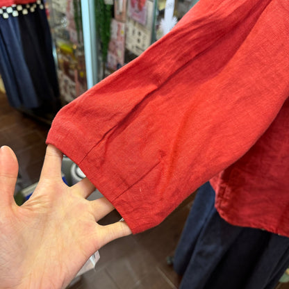 Ina Red Linen 2Way Top, made in Japan