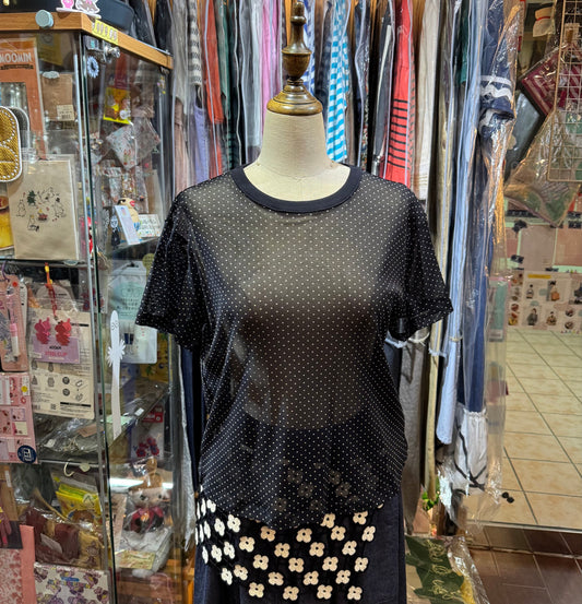 Sale- Mizuiro ind Polka See-through Top, 2 Colors, made in Japan