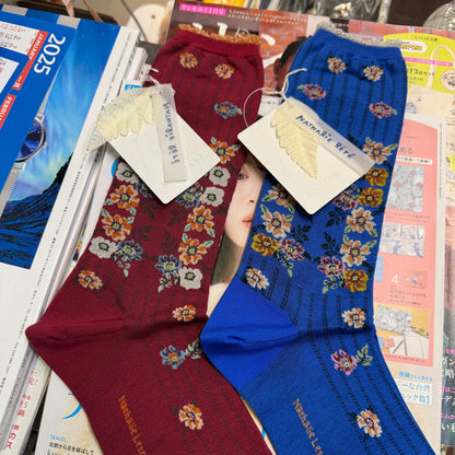 ANTIPAST X Nathalie Lete Floral Socks, 2 Colors, made in Japan