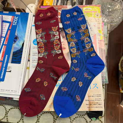 ANTIPAST X Nathalie Lete Floral Socks, 2 Colors, made in Japan