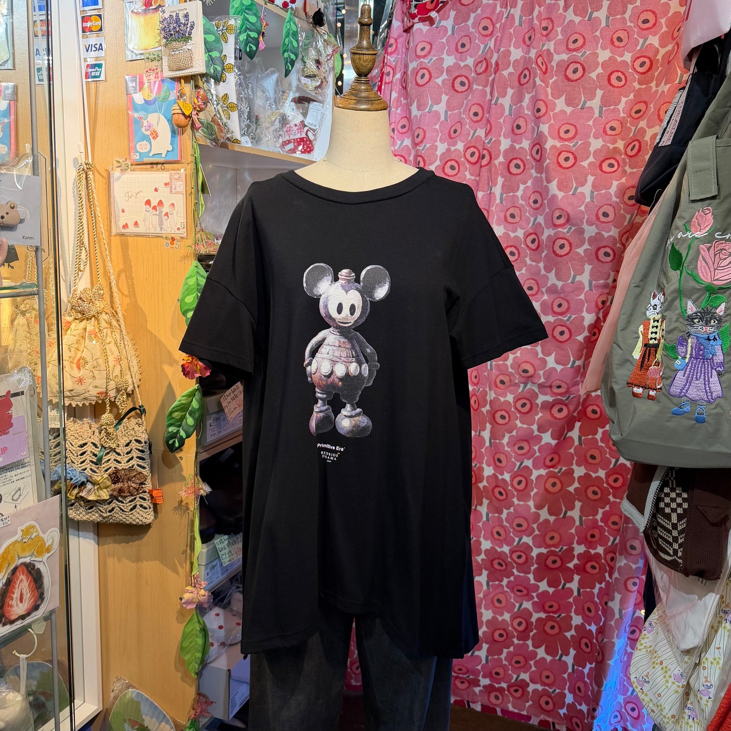 Sale- Bedsidedrama Mickey Mouse Long T-shirt, made in Japan