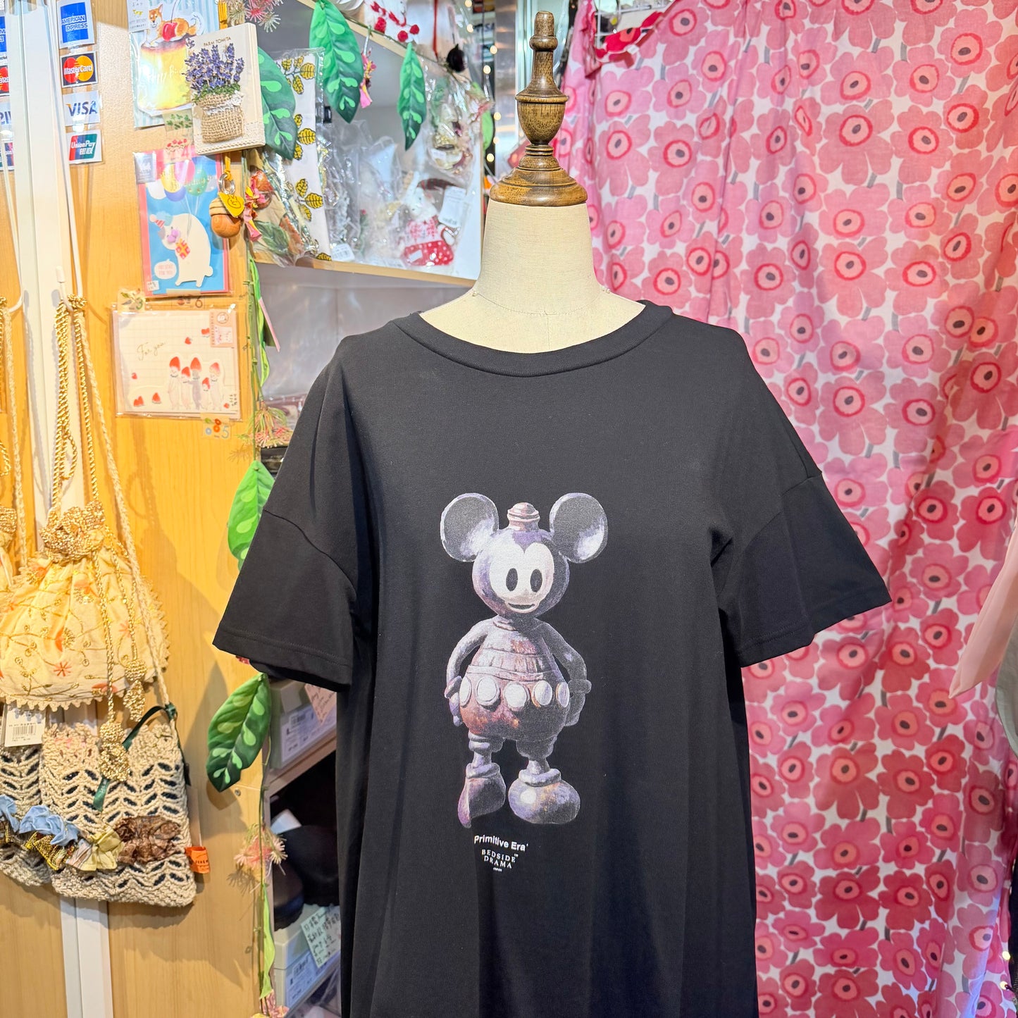 Sale- Bedsidedrama Mickey Mouse Long T-shirt, made in Japan