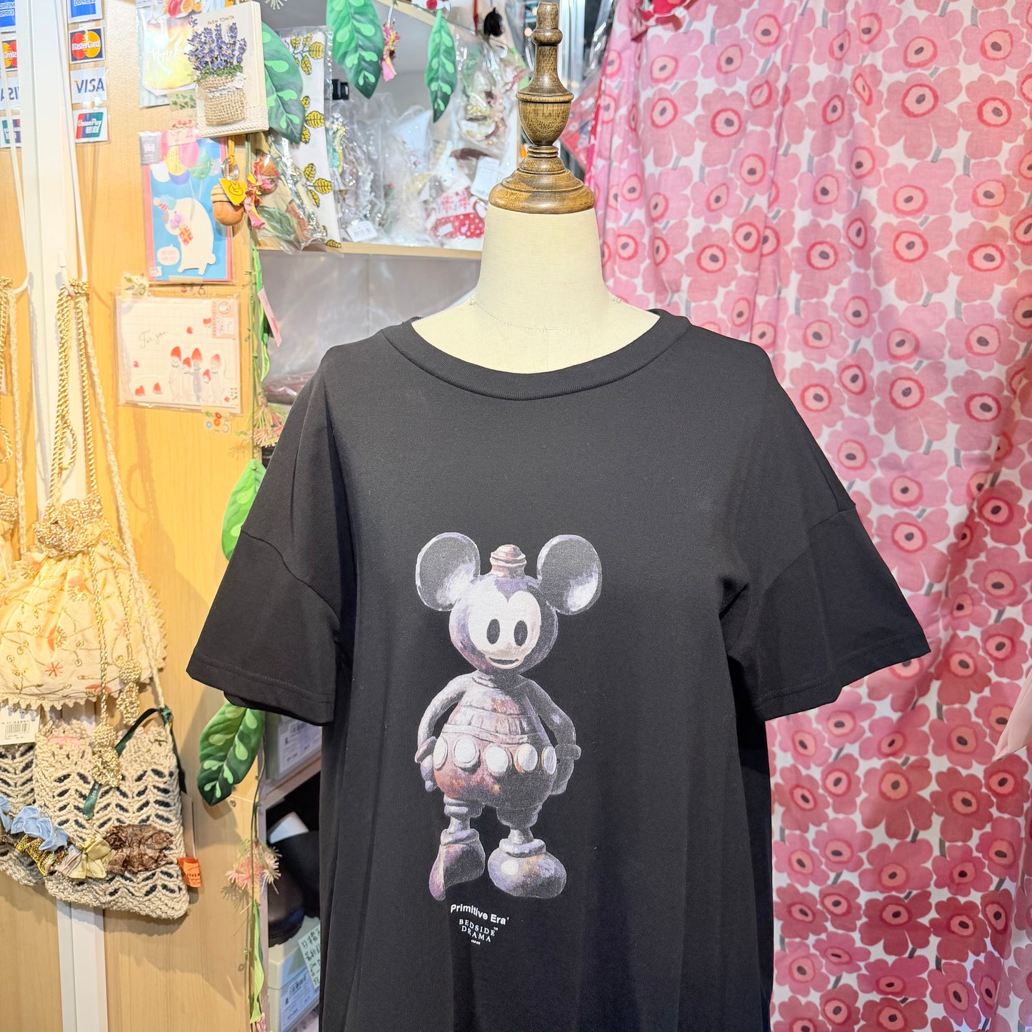 Sale- Bedsidedrama Mickey Mouse Long T-shirt, made in Japan