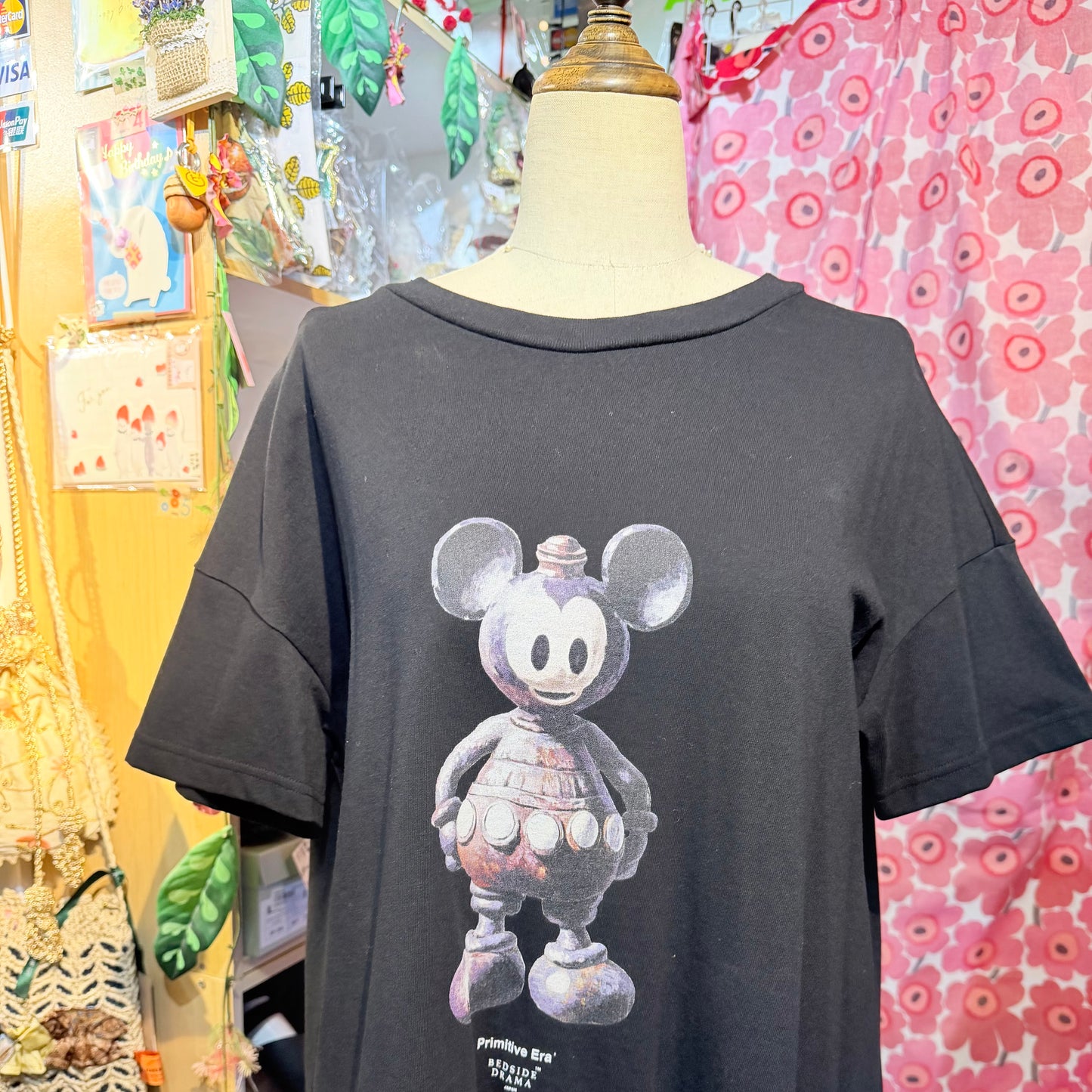 Sale- Bedsidedrama Mickey Mouse Long T-shirt, made in Japan
