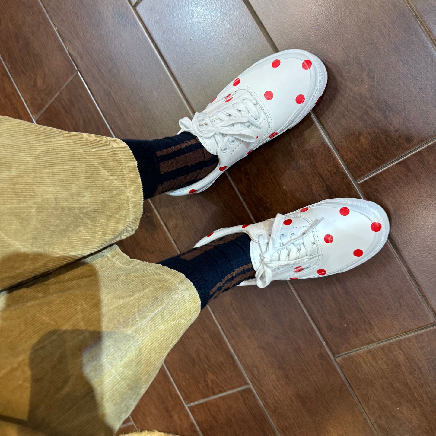 Comme des Garçons Girl X Vans Polka White Leather Sneakers, size JP24.5cm
