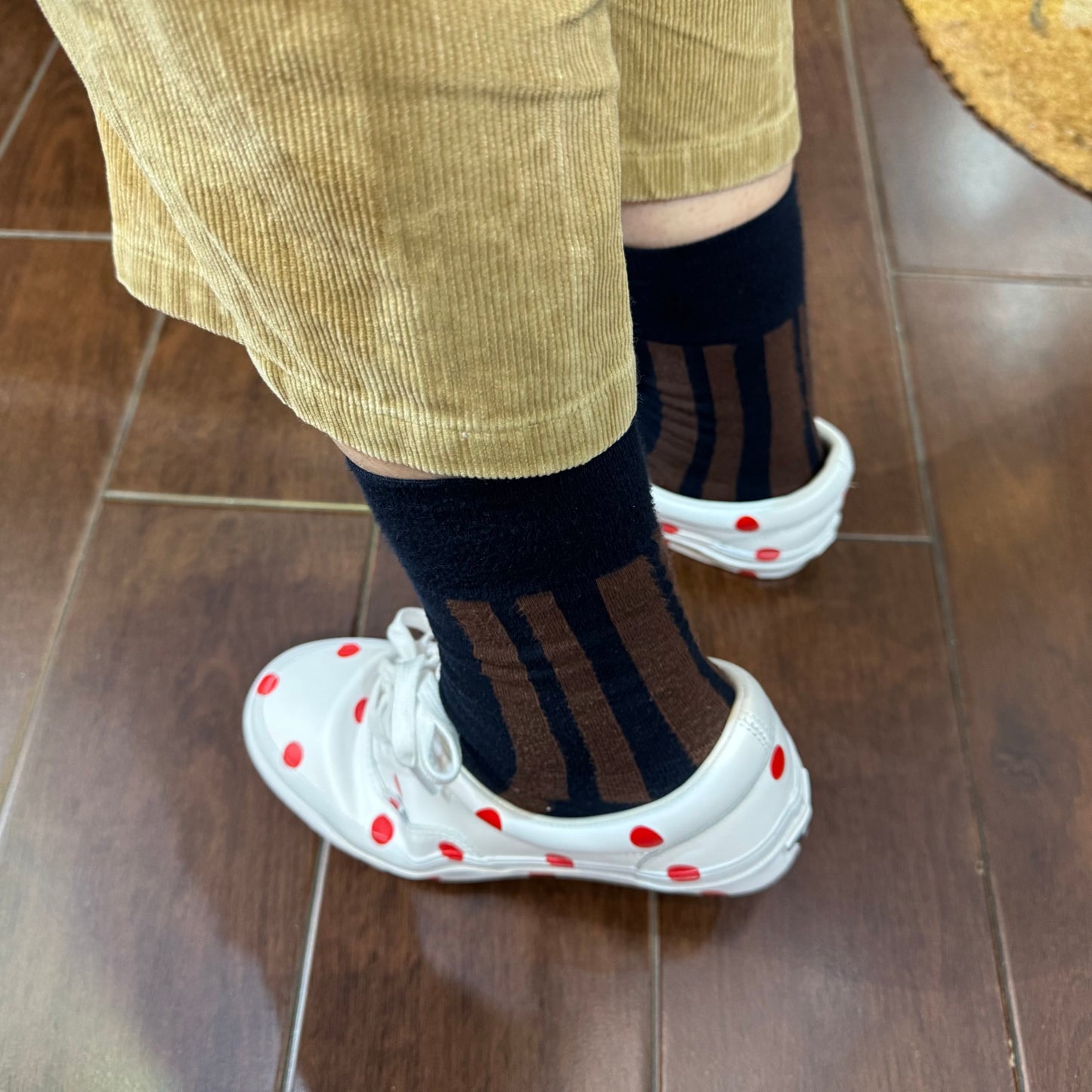 Comme des Garçons Girl X Vans Polka White Leather Sneakers, size JP24.5cm