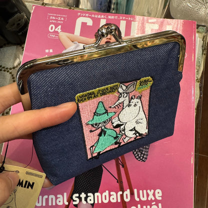 Sale- Moomin and Snufkin Denim Wallet Pouch