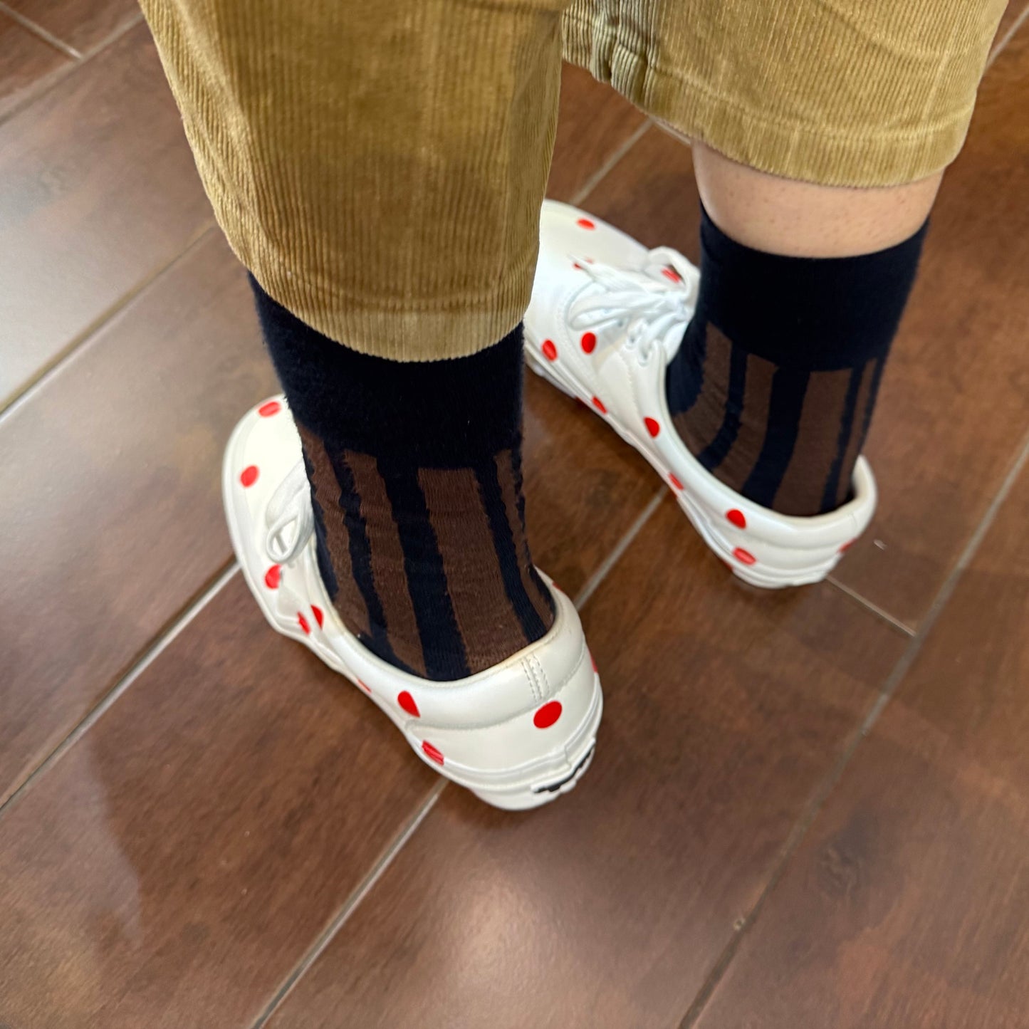 Comme des Garçons Girl X Vans Polka White Leather Sneakers, size JP24.5cm