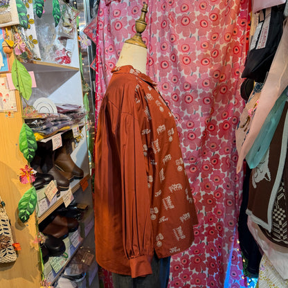Sale- Lilou and Lily Embroidery Brick Blouse, made in Japan