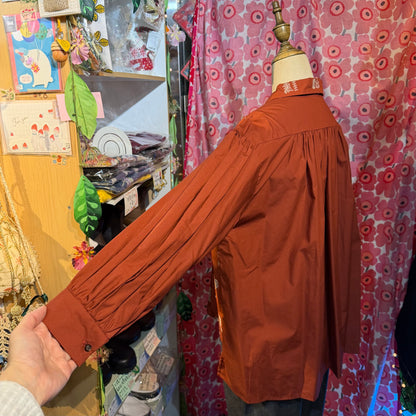 Sale- Lilou and Lily Embroidery Brick Blouse, made in Japan