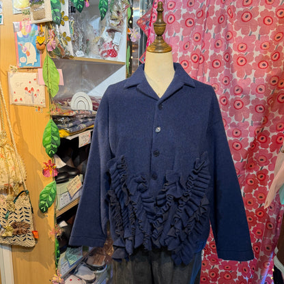 Sale- (g) Wool Shaggy Frill Jacket, Outer, made in Japan