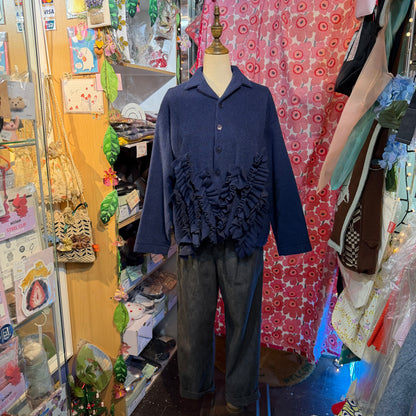 Sale- (g) Wool Shaggy Frill Jacket, Outer, made in Japan