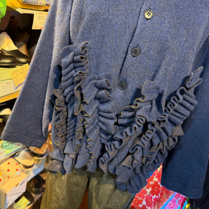 Sale- (g) Wool Shaggy Frill Jacket, Outer, made in Japan