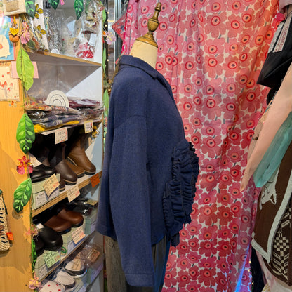 Sale- (g) Wool Shaggy Frill Jacket, Outer, made in Japan