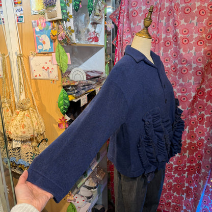 Sale- (g) Wool Shaggy Frill Jacket, Outer, made in Japan