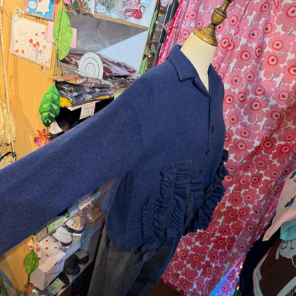 Sale- (g) Wool Shaggy Frill Jacket, Outer, made in Japan