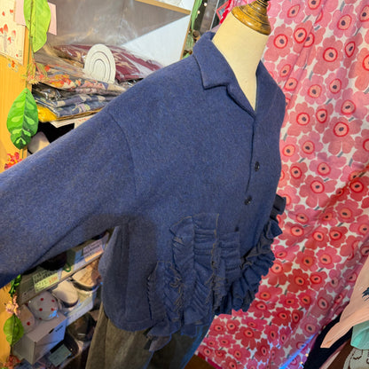 Sale- (g) Wool Shaggy Frill Jacket, Outer, made in Japan