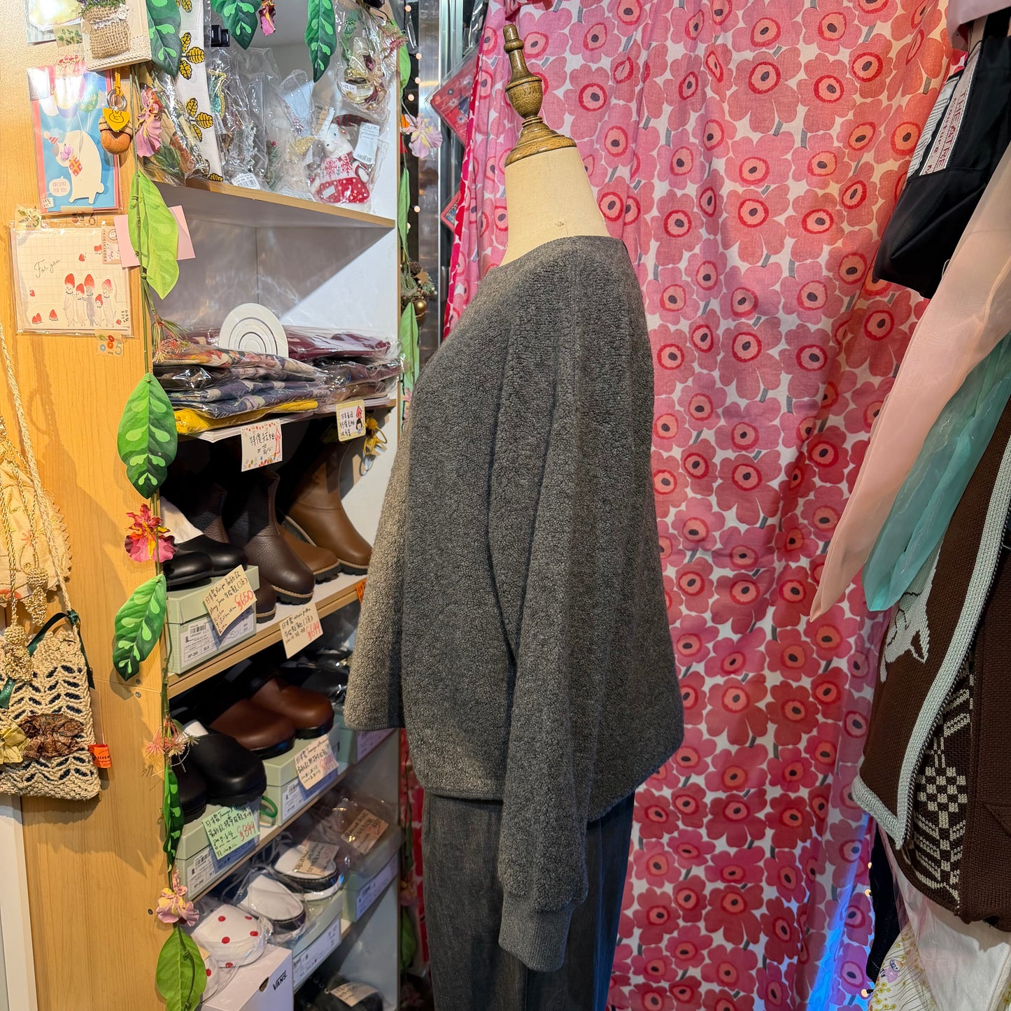 Nachukara Grey Sweatshirt, made in Japan