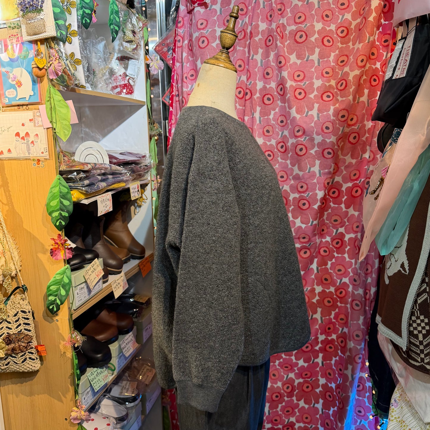 Nachukara Grey Sweatshirt, made in Japan