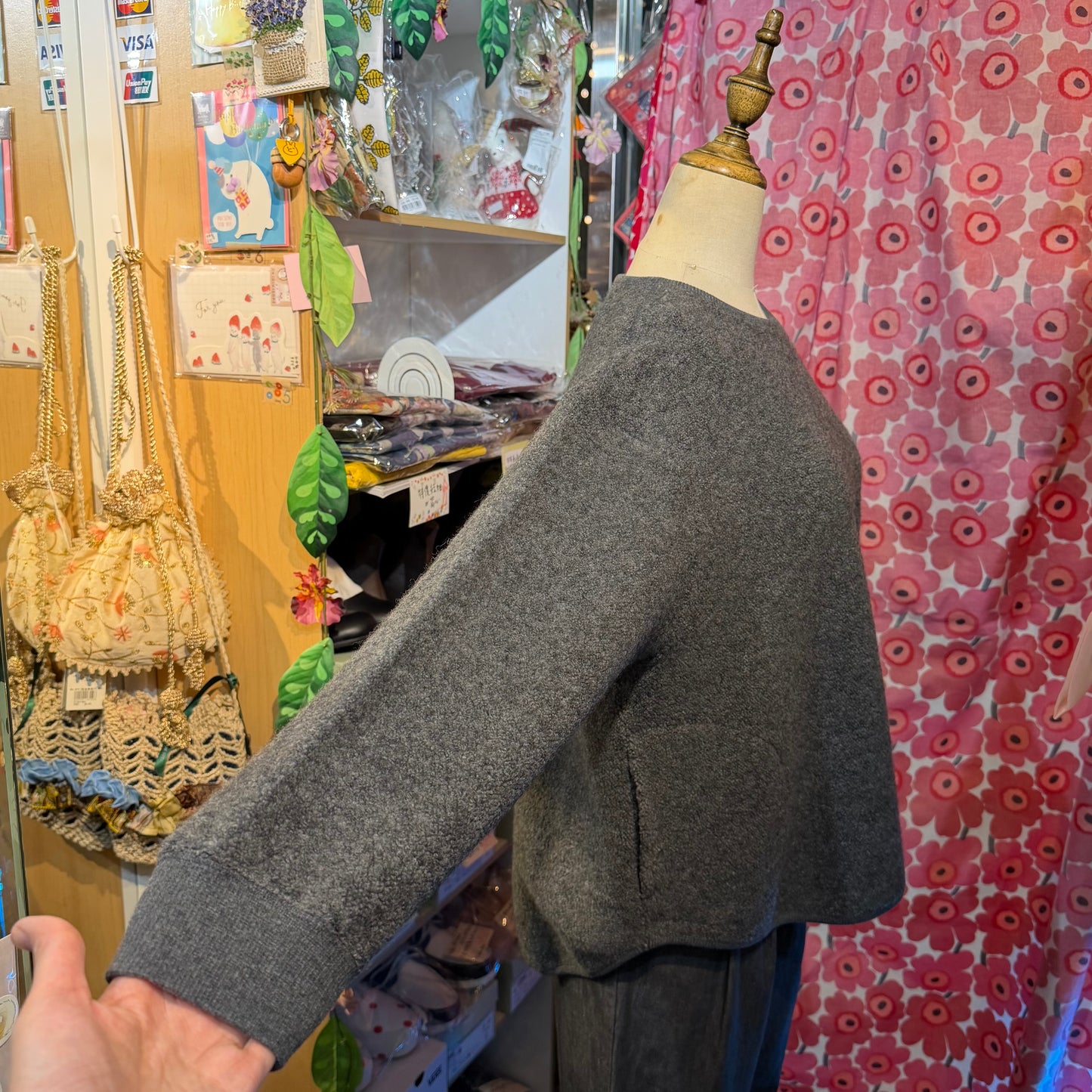 Nachukara Grey Sweatshirt, made in Japan