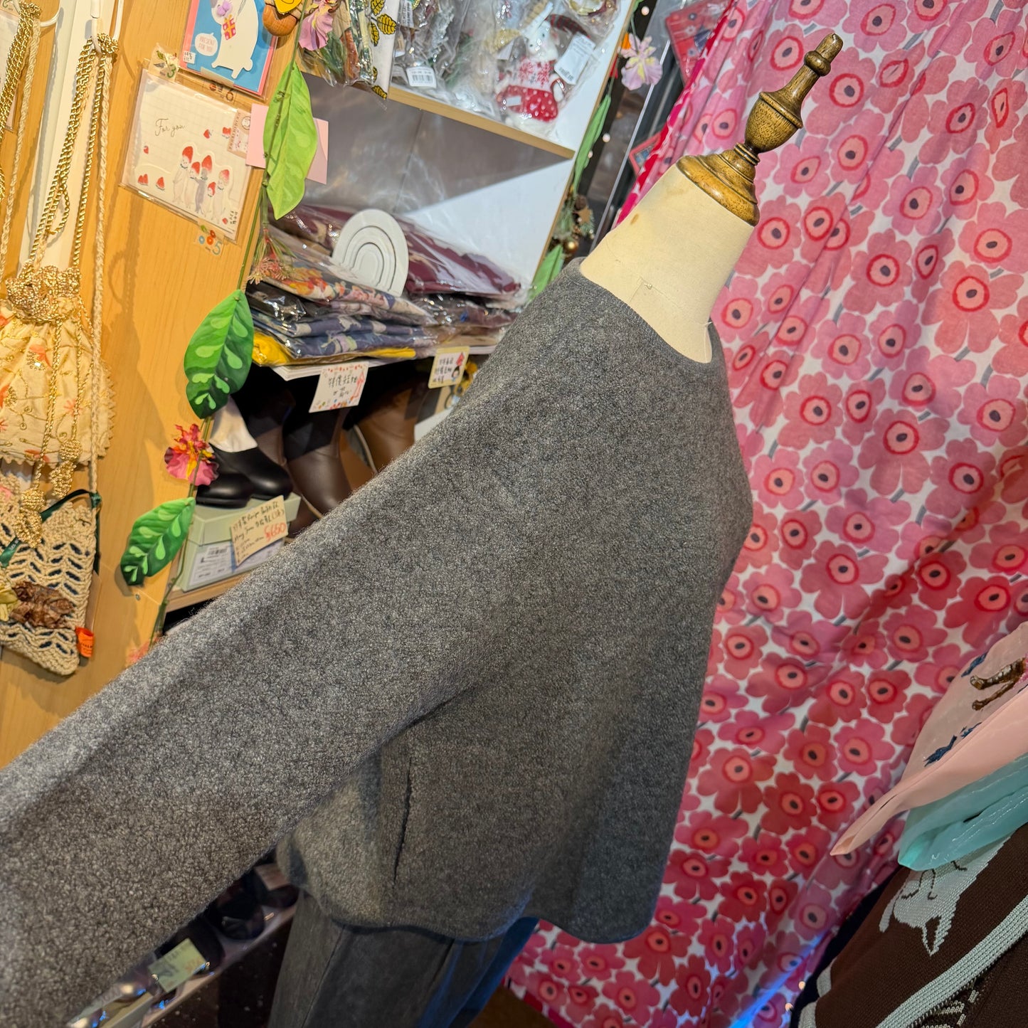 Nachukara Grey Sweatshirt, made in Japan