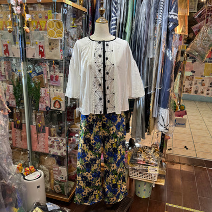 EXTRA30- Haupia Embroidery White Shirt, made in Japan
