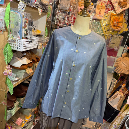 Yarra Neu X Sidogras Palm Tree Blue Shirt, made in Vietnam