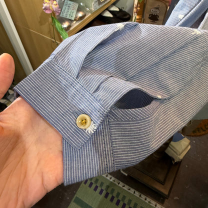 Yarra Neu X Sidogras Palm Tree Blue Shirt, made in Vietnam