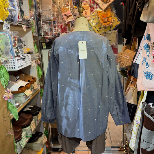 Yarra Neu X Sidogras Palm Tree Blue Shirt, made in Vietnam