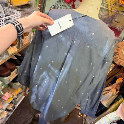 Yarra Neu X Sidogras Palm Tree Blue Shirt, made in Vietnam