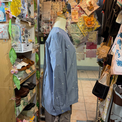 Yarra Neu X Sidogras Palm Tree Blue Shirt, made in Vietnam