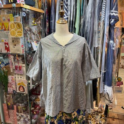 Sale- Nachukara Grey Linen Top, made in Japan