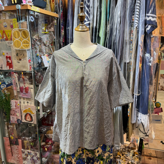 Nachukara Grey Linen Top, made in Japan