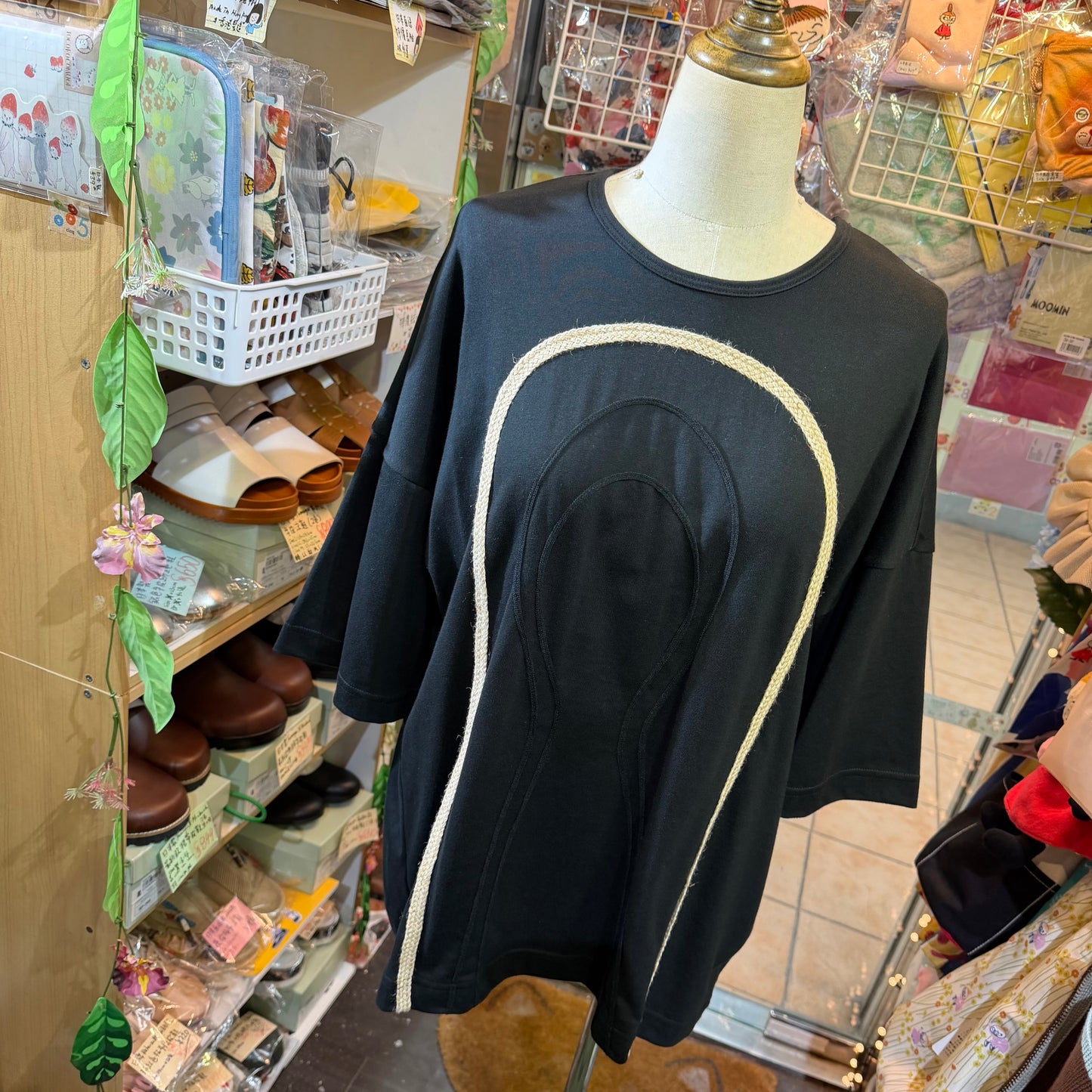 Ohta Black Jizo T-shirt, size W2, made in Japan