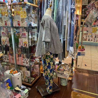 Sale- Nachukara Grey Linen Top, made in Japan