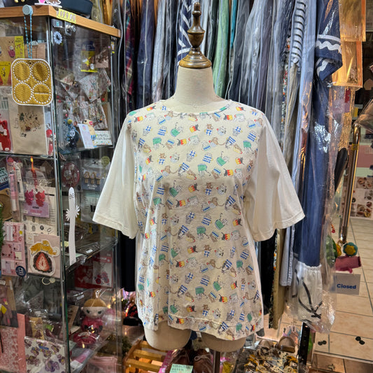 Denicher Cats White T-shirt, made in Japan