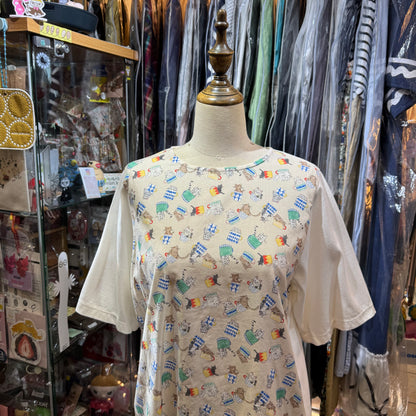Denicher Cats White T-shirt, made in Japan