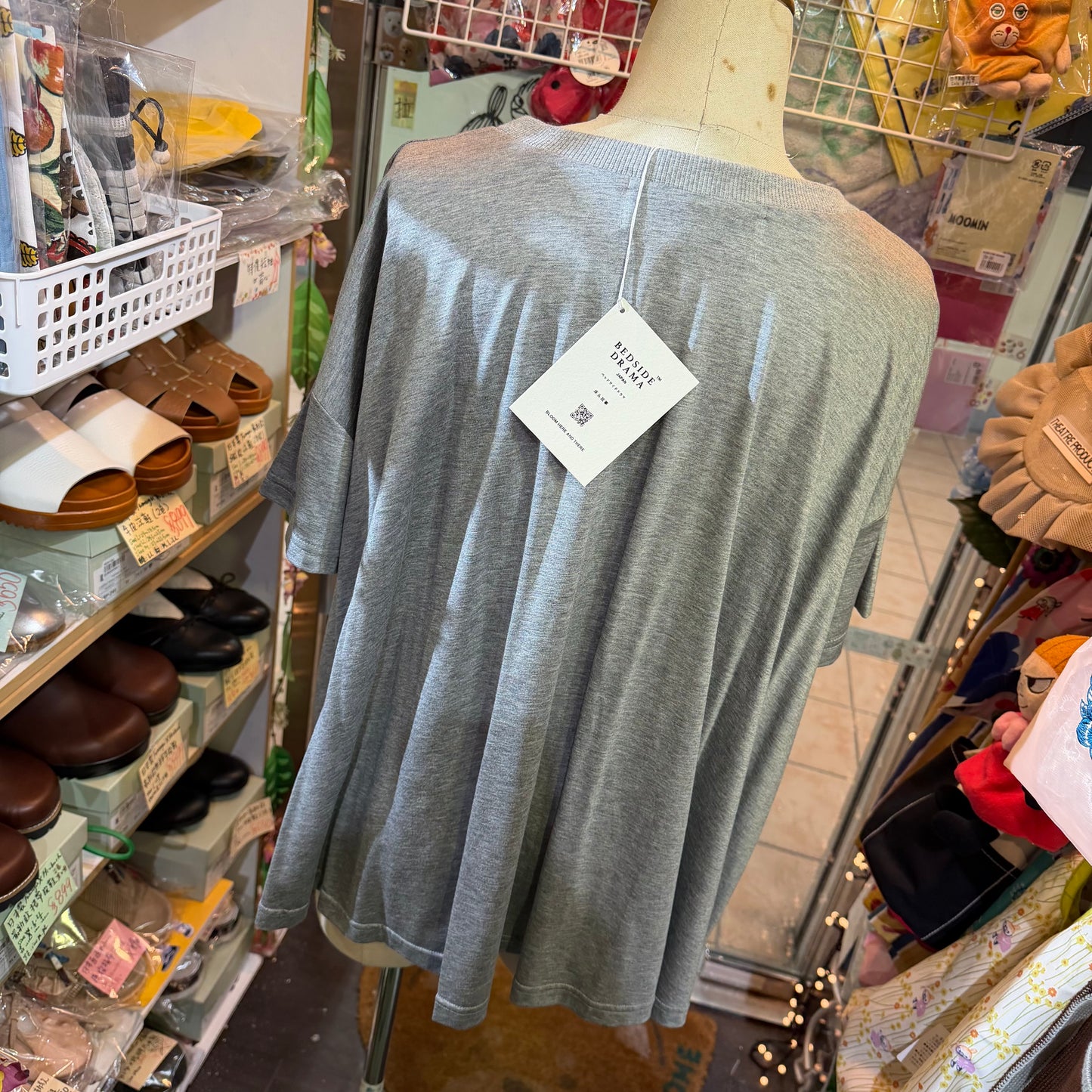 Bedsidedrama Grey T-shirt, size 1, made in Japan