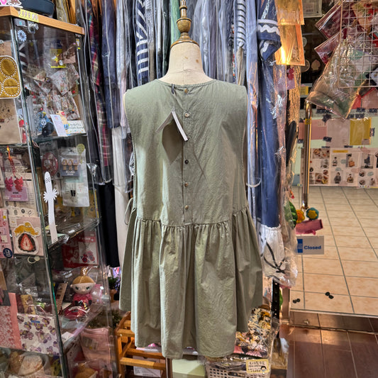 Tang Grey Green Vest Top, made in Japan
