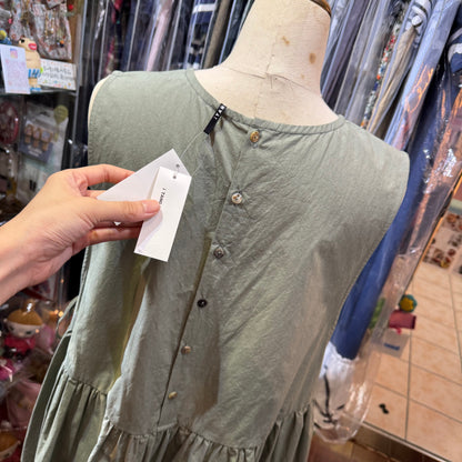 Sale- Tang Grey Green Vest Top, made in Japan