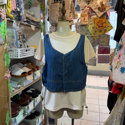 Nouvelles du Paradis Denim 2Way Vest Top