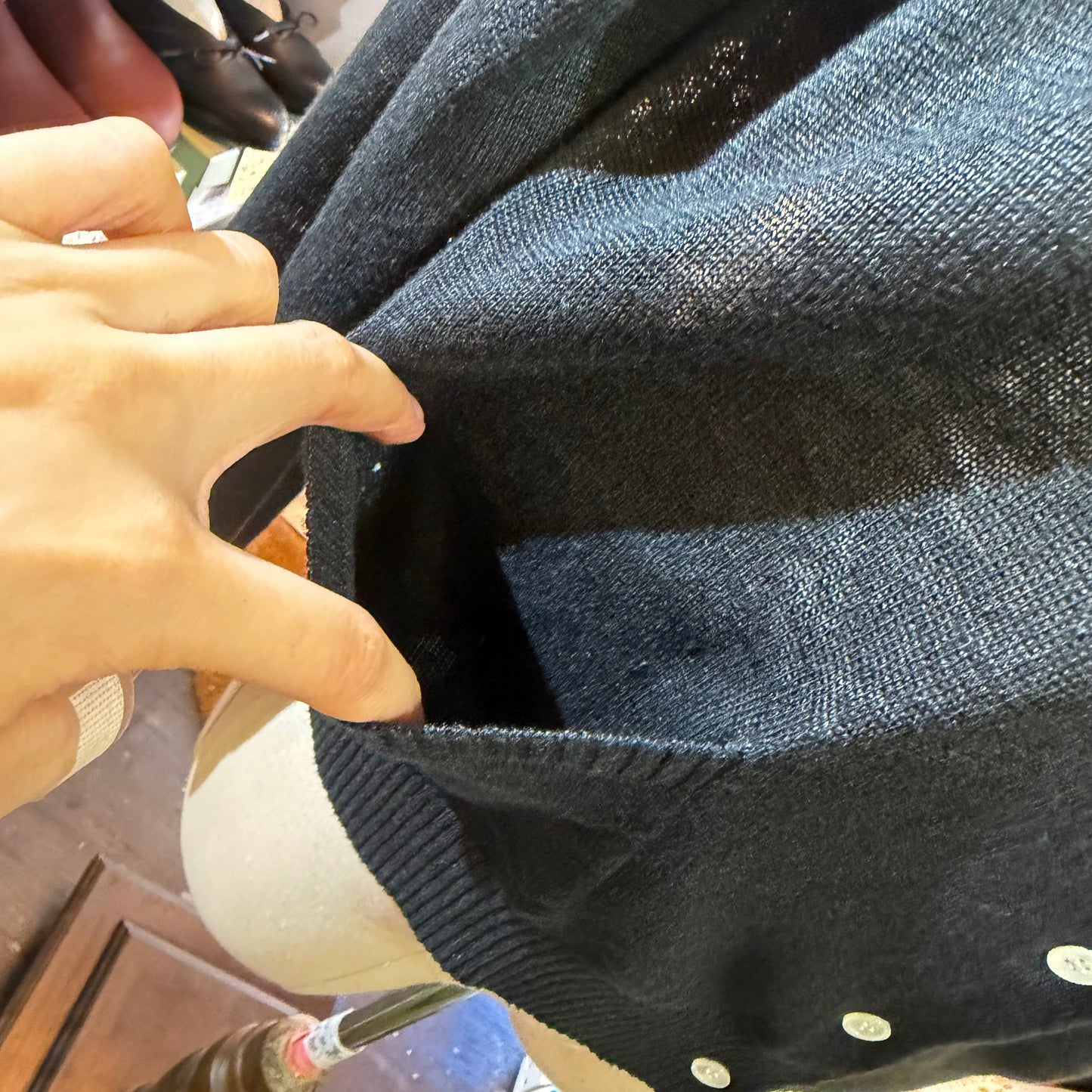 Vent d Ouest Black Linen Cardigan